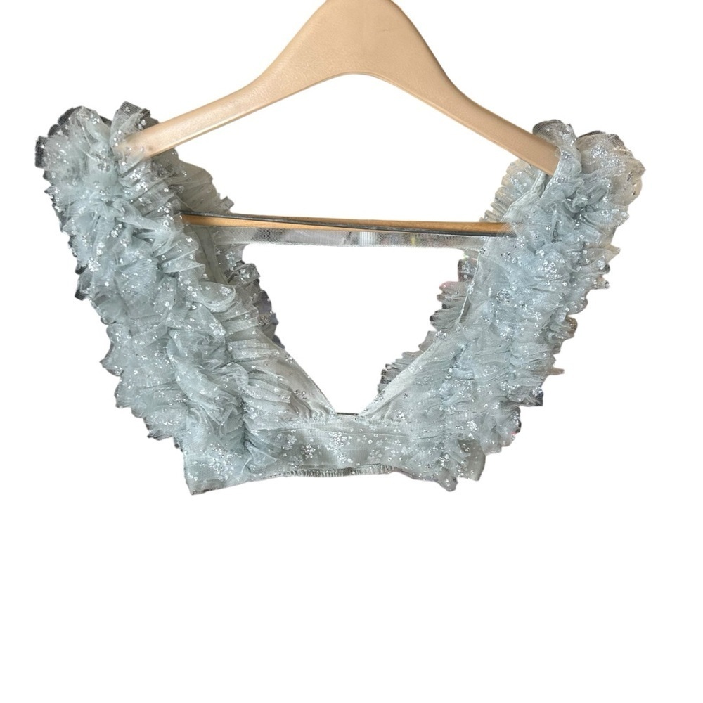 Free People One Sosha Party Top in Silver Retail $98 NWOT Small - Picture 4 of 5